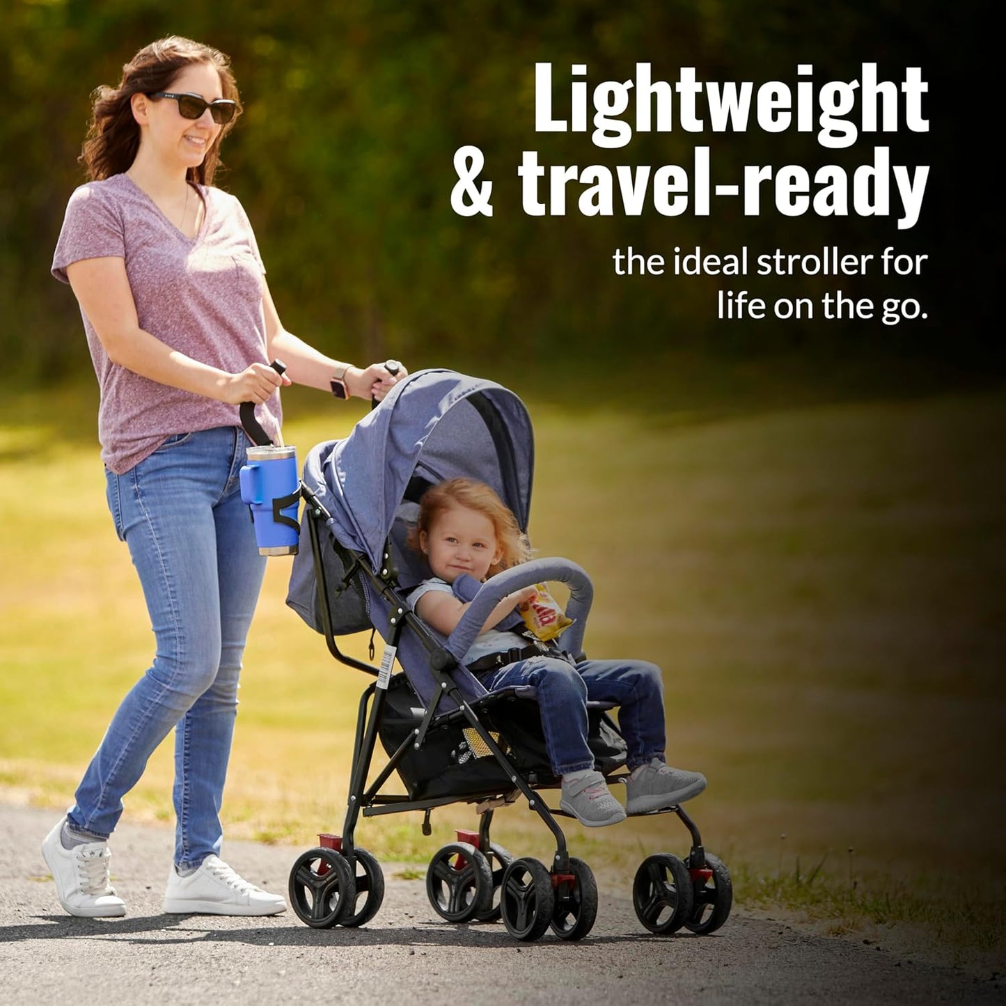 Dream On Me Vista Moonwalk Stroller, Disney Approved Lightweight Stroller for Toddlers and Infants, One-Hand Fold, Reclining Seat, Canopy with Sun Visor, Everyday & Travel Ready