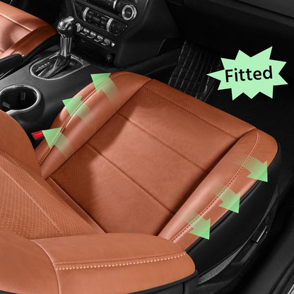 Custom Fit Ford Mustang Convertible Seat Cover 2015 2016 2017 2018 2019 2020 2021 2022 2023 2024 2025 2026, Faux Leather Car Seat Cover Full Set (Convertible-Red+Balck)