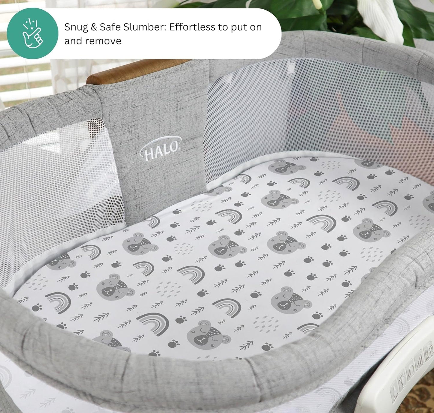 Bassinet Sheets for Papablic, CoZee, Cowiewie, Ezebaby, Nawahev Baby Bassinet Bedside Sleeper by TansyPanda, 3PC, 33x20, Ultra Soft, Breathable Snug Fit, Unisex Boys Girls, Gray White (Space Rockets)
