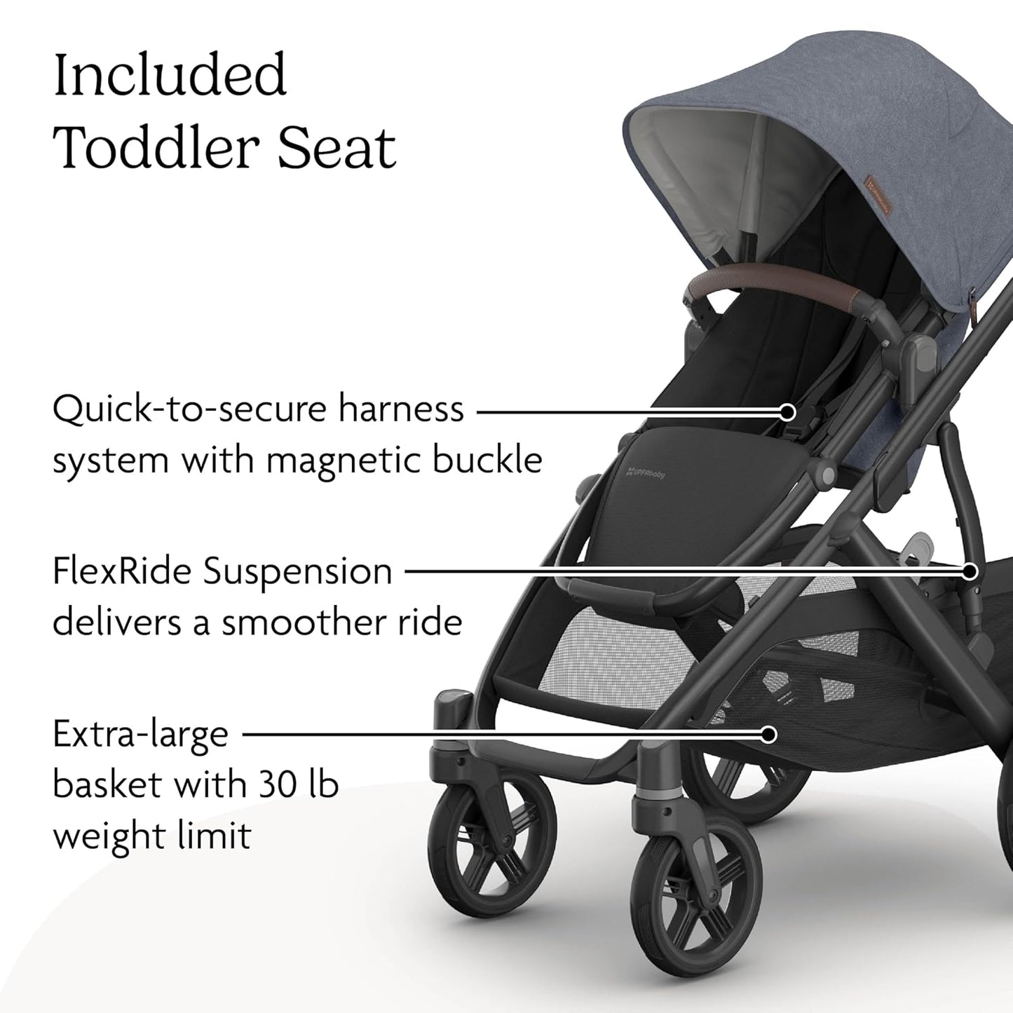 UPPAbaby Vista V3 Convertible Single-to-Double Stroller for Baby & Toddler, 30+ Configurations, Car Seat Compatible, All-Wheel Suspension, XL Basket – Owen (Mocha Mélange/Carbon Frame)