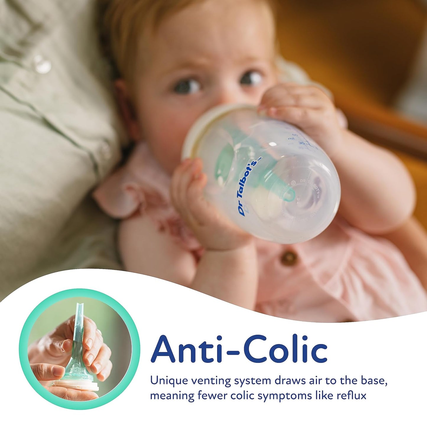 Dr. Talbot's Anti-Colic Bottles - 9 oz (2-Pack) - Baby Bottles for Newborn Babies 0+ Months - Self Sterilizing Newborn Bottles with Slow Flow Soft Flex Nipple and Advanced Venting System