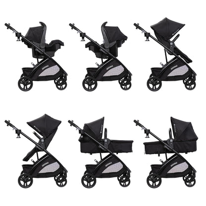 Baby Trend Passport® Switch 6-in-1 Modular Stroller Travel System with EZ-Lift™ Plus Infant Car Seat, Dash Black