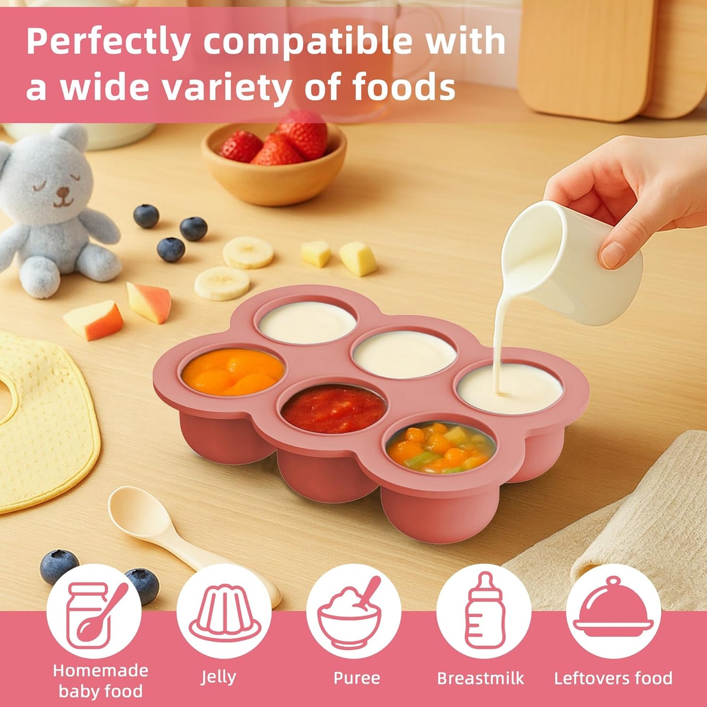 16 Pack Silicone Baby Feeding Set, BPA-Free Baby LED Weaning Supplies, Include Suction Plates, Baby Bowls, Silicone Fork & Spoon, and More, First Stage Baby Food Eating Utensils - 6+ Months(Blue, 16)