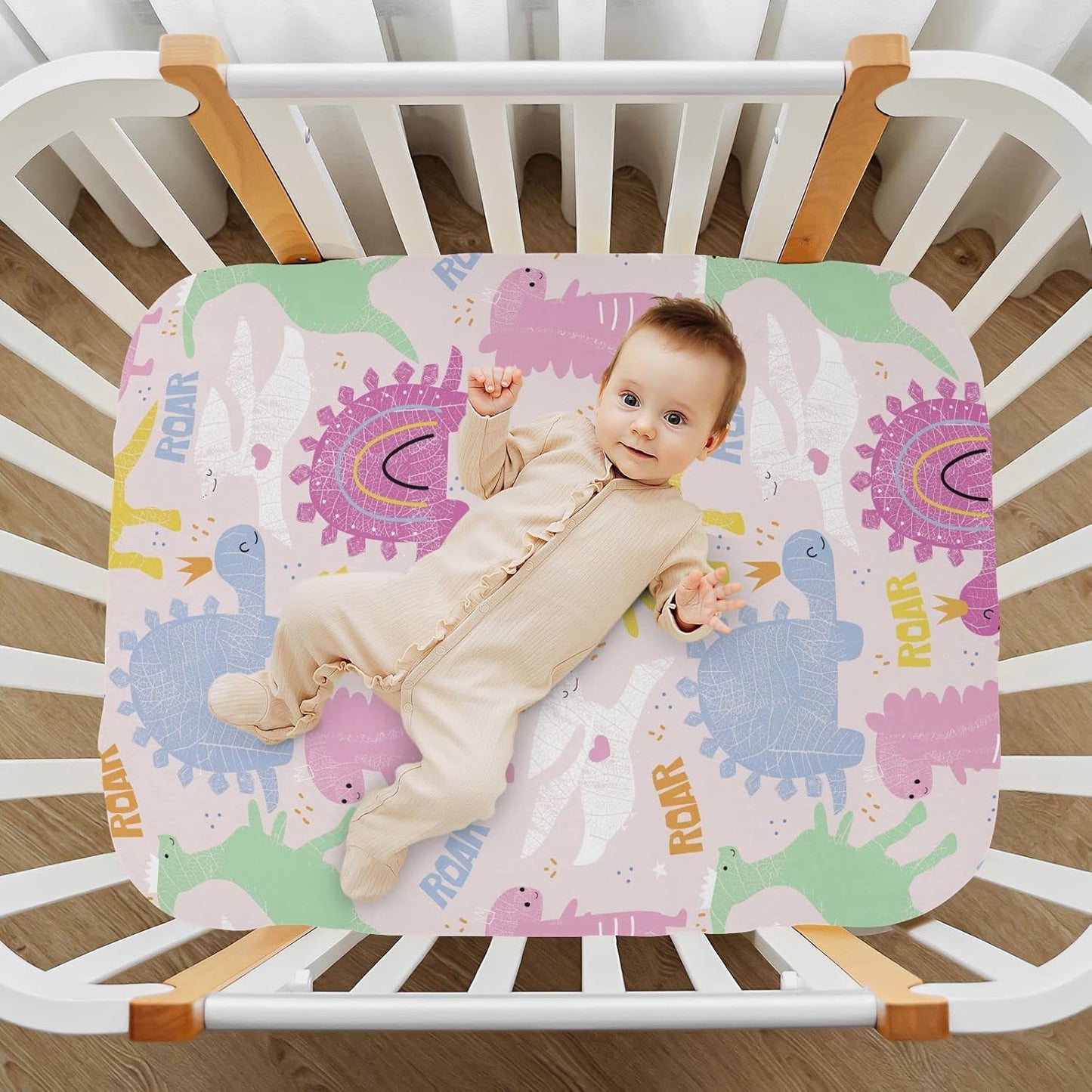 Fitted Crib Sheets Turtle Sea Horse Stretchy Portable Playard Sheets for Baby Toddler, Breathable Soft Mini Crib Mattress 39 x 27 in for Boys and Girls
