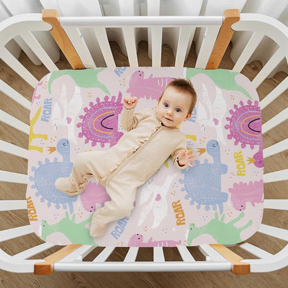 Fitted Crib Sheets Turtle Sea Horse Stretchy Portable Playard Sheets for Baby Toddler, Breathable Soft Mini Crib Mattress 39 x 27 in for Boys and Girls