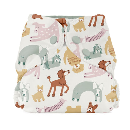 Esembly Cloth Diaper Cover - Reusable Swim Diaper, Waterproof, Breathable - Adjustable Outer Layer Over Absorbent Inner for Blowout Protection - Sea Glass, Size 2 (18-35lbs)