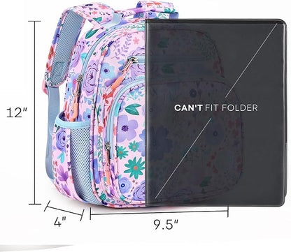 mibasies Toddler Backpack for Girls 2-4: Preschool Kindergarten Backpack - Cute Kids Backpacks for Girls - Flower Pinkish Blue