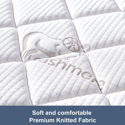 Pack and Play Mattress - 38" x 26"- Premium Knitted Fabric Safety Reinforced Play Yard Mattress - Fits for Graco & Baby Trend & Pamo Babe Playard, Firm Support and Comfort Foam，White