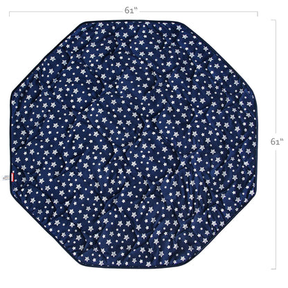 Octagon Playpen Mat Grey, Non Slip 8 Panel Playpen Mattress Mat Fits Regalo Extra Large Play Yard and hiccapop XL 69" Baby Playpen, Grey Star Octagon Playard Pad