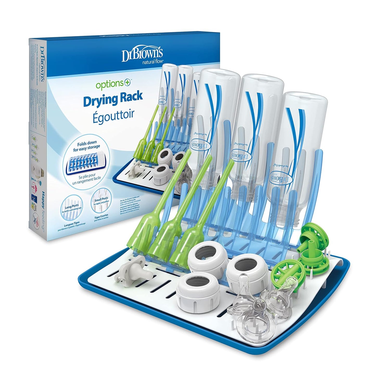 Dr. Brown’s Deluxe Electric Sterilizer for Baby Bottles and Other Baby Essentials & Dr. Brown’s Folding Baby Bottle Drying Rack for Easy Storage, Dry Nipples