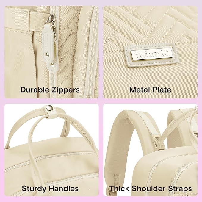 iniuniu Diaper Bag Backpack, 4 in 1 kit Large Unisex Baby Bags for Boys Girls, Waterproof Travel Back Pack with Pouch