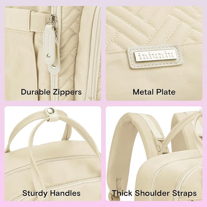 iniuniu Diaper Bag Backpack, 4 in 1 kit Large Unisex Baby Bags for Boys Girls, Waterproof Travel Back Pack with Pouch