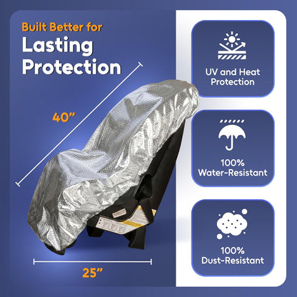 Mommy’s Helper Car Seat Sun Shade Cover – Heat Reflective Car Seat Sun Protector for Baby & Toddler – Universal Fit Carseat Cover for Summer – Blocks Sun & UV to Help Reduce Heat Buildup