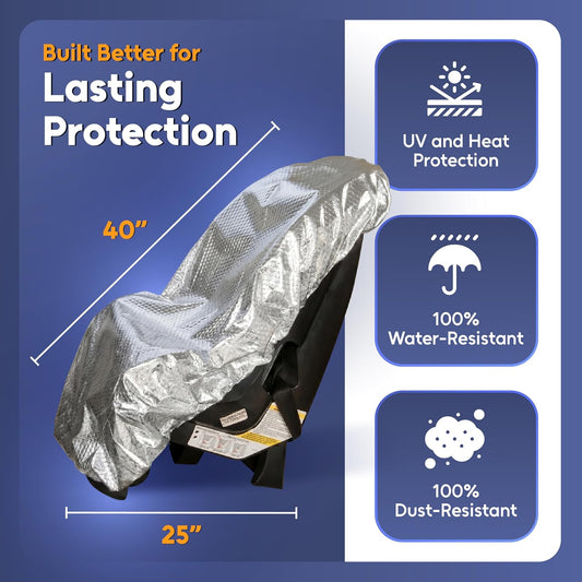 Mommy’s Helper Car Seat Sun Shade Cover – Heat Reflective Car Seat Sun Protector for Baby & Toddler – Universal Fit Carseat Cover for Summer – Blocks Sun & UV to Help Reduce Heat Buildup