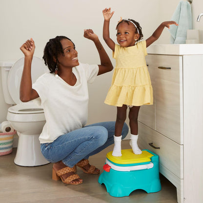 Sesame Street Cookie Monster Terrific 3 in 1 Potty Training Toilet Seat and Step Stool, Easy Clean Design with Flush Handle and Sounds, Portable, Great for Travel, Perfect for Toddler Boys & Girls 1-3