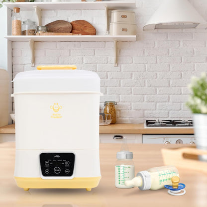 6-in-1 Electric Bottle Sterilizer and Dryer, Use as Baby Bottle Warmer, Defrost, Heat Food & Sanitizer Machine, Temperature & Time Setting up to 12 hours, Newborn Baby Essentials Sterilization Machine