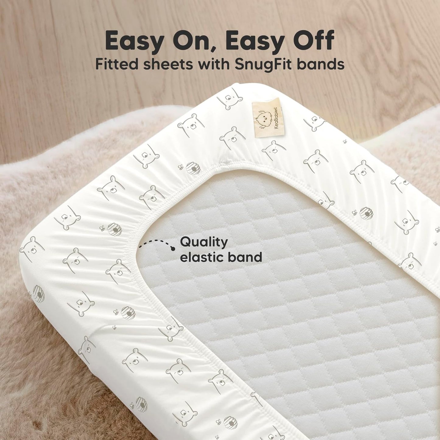 2-Pack Organic Bassinet Sheets for Girls, Boys - 100% Cotton Bassinet Mattress Sheets Compatible with Halo Bassinest Swivel Sleeper, Graco, Baby Delight, Chicco, Unisex Fitted Bassinet Sheets (Elly)