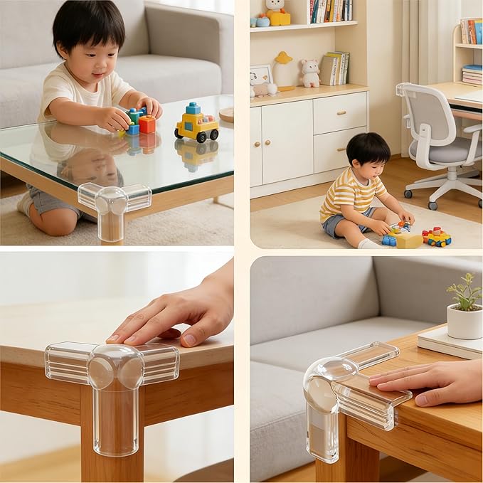Table Corner Covers Baby Safety Corner Protector Baby Corner Protector Guards Child Proof Corner Guards Edge Protectors for Furniture Baby Proof Corners Coffee (1.57"L x 0.78"W x 1.57"T, 18, Count)