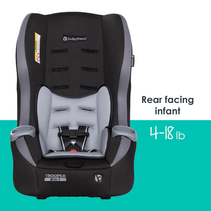Baby Trend Trooper™ Slim 3-in-1 Convertible Car Seat, Dash Black – Slim Fit, 3-in-1 Growth Modes, Lightweight Design, Adjustable Comfort Padding