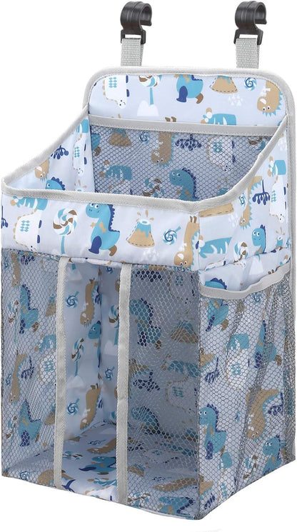 Accmor Hanging Baby Diaper Caddy Organizer, Diaper Stacker, Baby Crib Hanging Classified Storage Bag Organizer for Changing Table, Crib, Playard or Wall & Nursery Organization, Grey