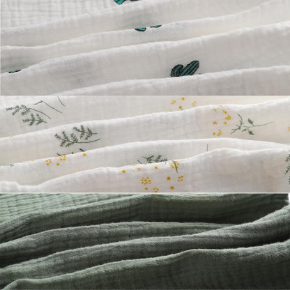 Onacosht Muslin Bassinet Sheets 3 Pack, 100% Cotton Baby Fitted Sheet 33" x 19" Compatible with Mika Micky, KoolaBaby (3 in 1), BabyBond, HARPPA and RICUTON Bedside Bassinet, Green, Floral and Cactus