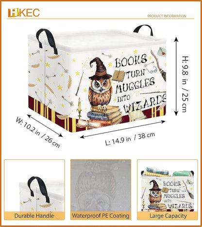 Rectangle Storage Basket with Handles,Collapsible Storage Bin,Books Box,Gift Basket(Magic)
