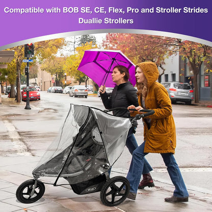 Stroller Rain Cover Compatible with BOB Gear Duallie Strollers, Weatherproof, Protect from Rain Sun Dust（(Jogger not Included)）