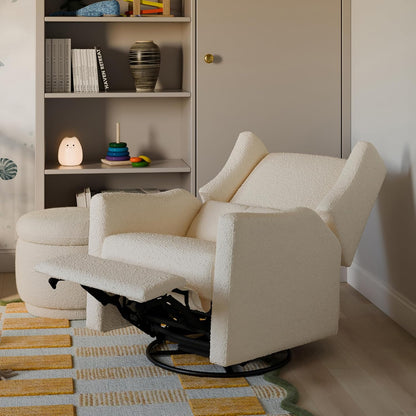 Kiwi Glider Recliner w/Electronic Control and USB | in Almond Teddy Loop w/Light Wood Base, Greenguard Gold Certified
