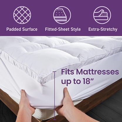 SafeRest CloudGuard - Twin Size Hybrid Mattress Protector & Pad (Extra Padded) - Waterproof Quilted Pillow Top Mattress Cover - Thick, Plush & Fitted Mattress Topper for Bed