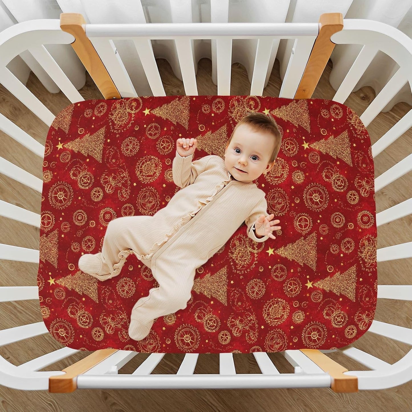 Baby Crib Sheet Cute Goose Flowers Crib Mattress for Boys and Girls Playard Sheet Soft Breathable Fitted Baby Mattress Cover 52x28in