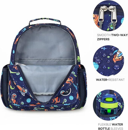 mibasies Toddler Backpack for Boys 2-4: Preschool Kindergarten Backpack - Cute Kids Backpacks for Boys - Dinosaur Blue
