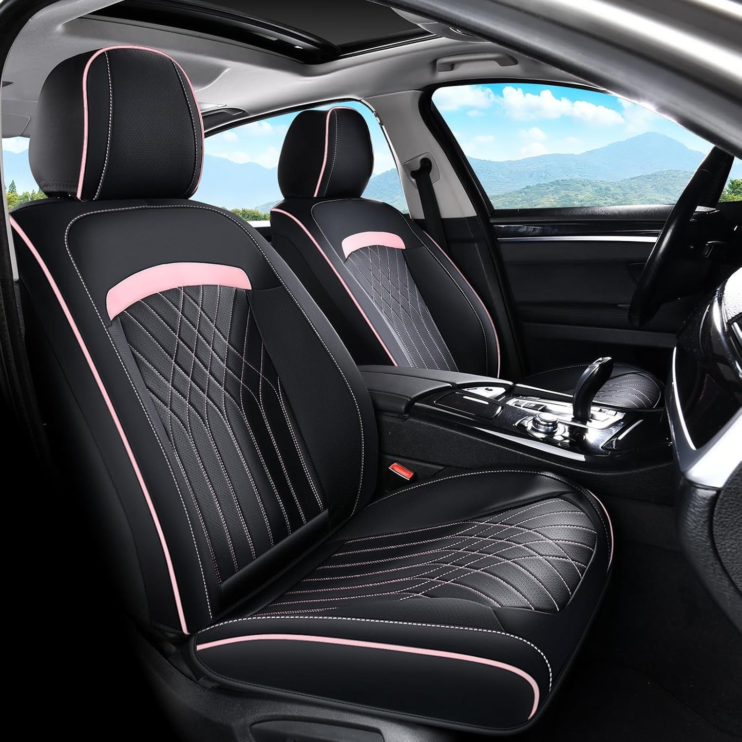 FLORICH Car Seat Covers Front Seat, Leather Seat Covers for Cars, Car Seat Protector Waterproof, Universal Automotive Seat Covers, Front Car Seat Cover Fit for Most Sedans SUV Pick-up Truck