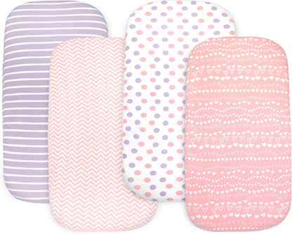 3-Pack Bedside Sleeper Bassinet Sheets | GOTS Certified Organic 100% Muslin Cotton | Ultra Soft & Breathable | 33×20×4” Fitted Sheets | Universal Fit 29–33” x 17–21” Pads