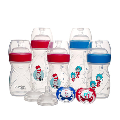 Playtex Baby Anti-Colic Nurser Bottles with Pre-Sterilized Disposable Drop-Ins Liners, 4 Oz Bottles (3 Count), Includes Slow Flow Nipples for Newborn and Breastfeeding Babies, Feeding Essentials