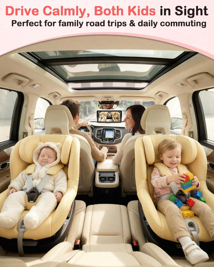 Wkzay Baby Car Camera 2-Pack – HD 1080P, 150° Wide Angle, Night Vision, Adjustable LED Light, Easy Installation, Infant Safety, Rear Seat Monitoring for Car Travel
