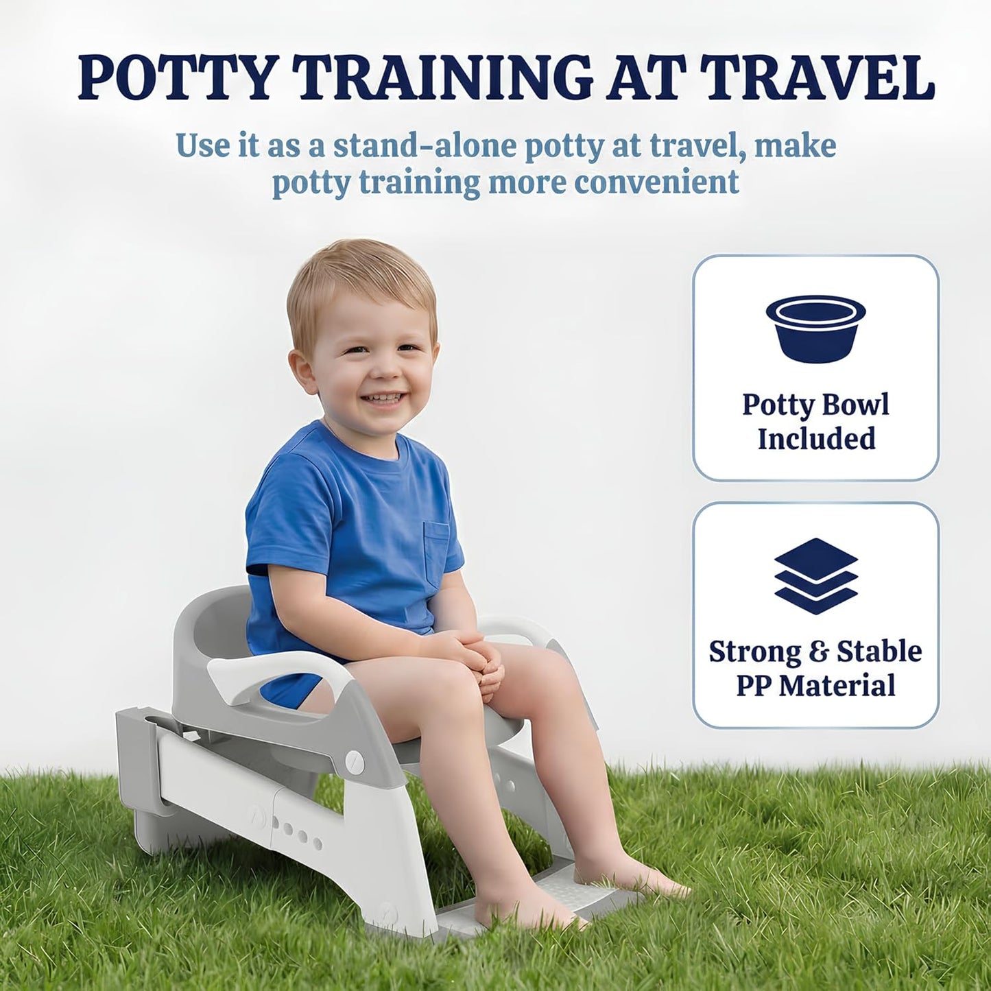Potty Training Seat - 2026 Upgraded 3-in-1 Foldable Potty Chair with Adjustable Step Stool, Removable Cushion & Splash Guard, Portable Potty Training Toilet for Toddler Boys and Girls (Cyan)