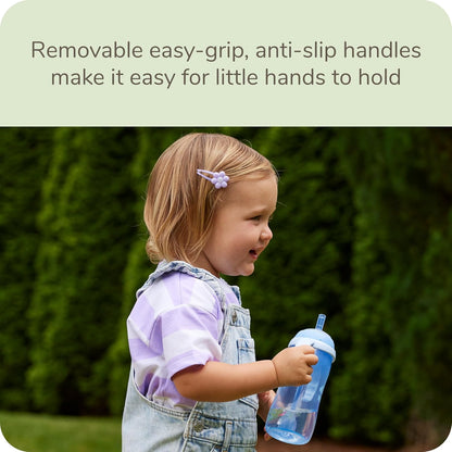 NUK Learner Straw Cup, 10oz, 2-Pack - Toddler Sippy Cup with Soft Straw for Easy Drinking, Suitable for Ages 8 Months and Up, Timeless Collection