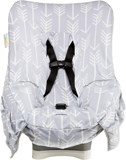 Niko Easy-Wash Children's Car Seat Cover & Liner - Cotton Jersey Gray & White Arrow Pattern - Universal FIT - Crash Tested - Waterproof SEAT Bottom - Easy to Clean - Machine Washable