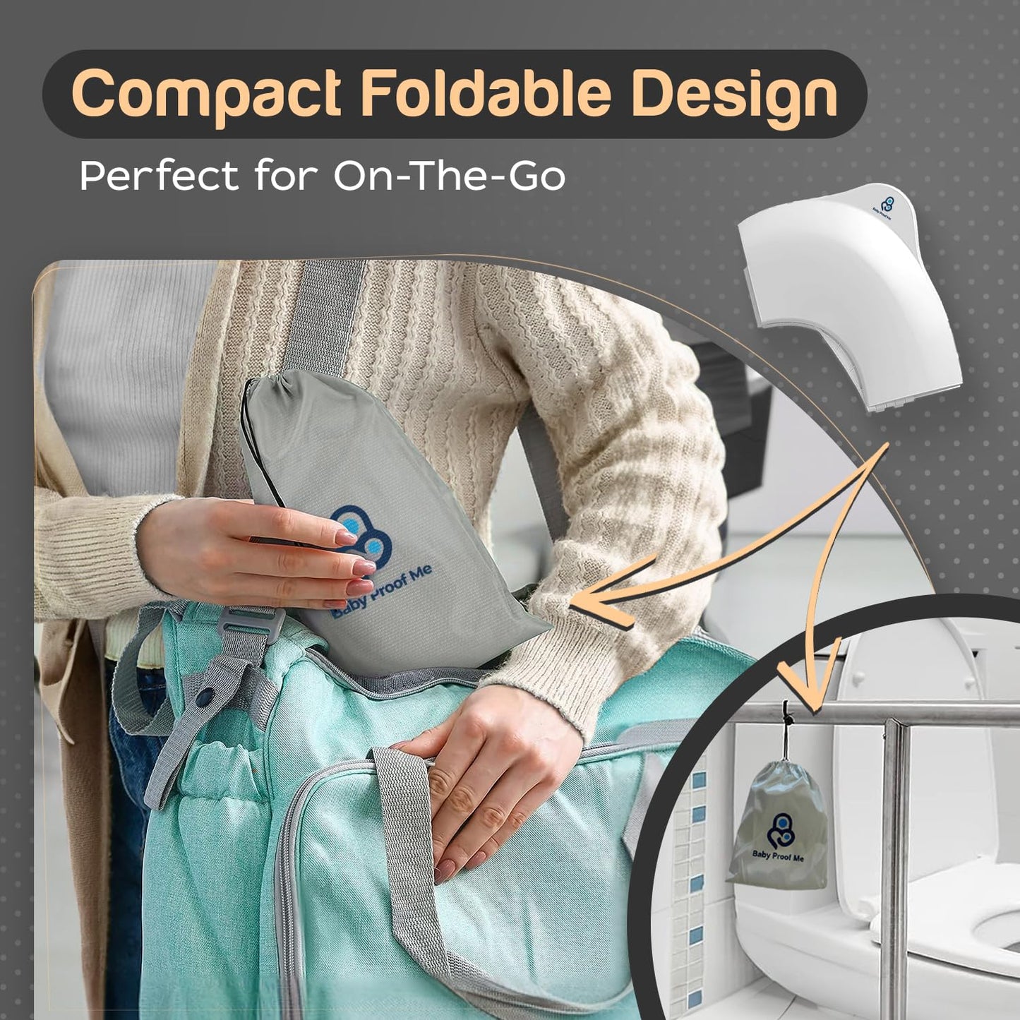 Baby Proof Me Potty Training Seat Travel – Foldable Potty Training Seat Cover for Toddlers, Portable, Travel Potty Seat, Folding Toilet Seat for Kids, and Toddler Toilet Seat Cover