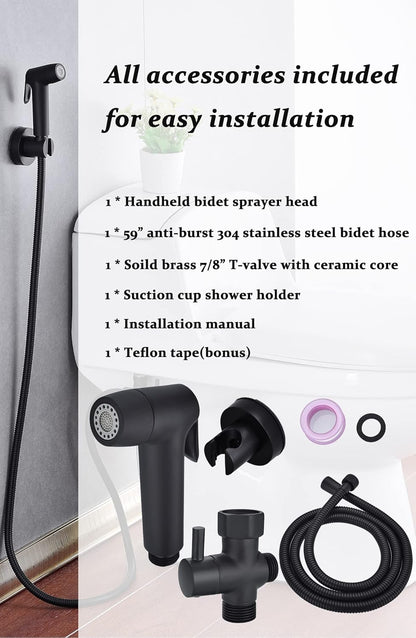 Handheld Bidet Sprayer for Toilet, Muslim Shower Bidet Attachment for Toilet, Cloth Diaper Toilet Sprayer, Jet Spray for Toilet with Bidet Hose for Feminine Wash (Chrome)