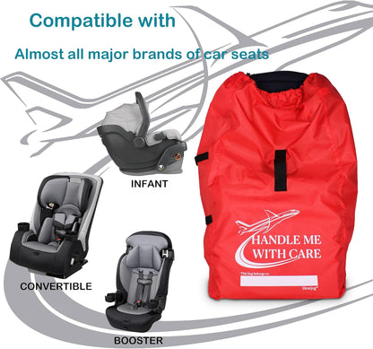 Car Seat Travel Bag for Airplane, Carseat Cover for Air Travel for Infant Carriers Booster Convertible, Black