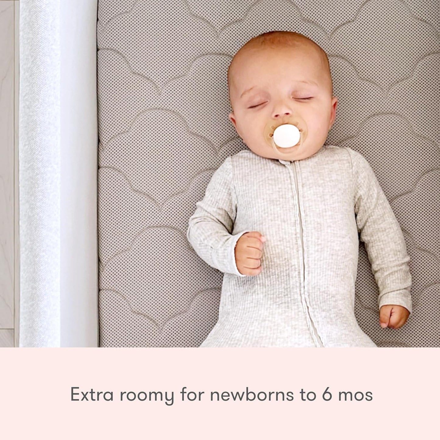 Newton Baby Bassinet & Bedside Sleeper with Mattress & Sheet - Ultra-Breathable & Completely Washable, Removable Dual-Layer Cover | Wood Frame | Adjustable Height & Infant Access Opening
