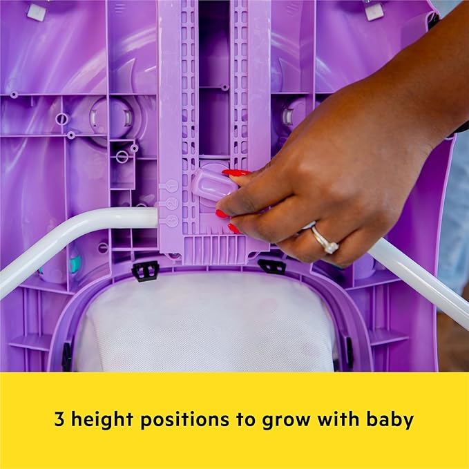Bright Starts Little Speedster 3-in-1 Car Walker, Purple Power, Baby Activity Walker for Girls and Boys, 6 Months+