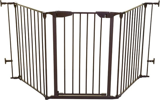 Dreambaby Newport Adapta Baby Gate - Use at Top or Bottom of Stairs - for Straight, Angled or Irregular Shaped Openings (Brown)