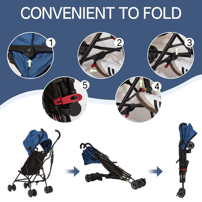 Baby Stroller, Cool Kids Lightweight Travel Stroller with Carrier for Walking, Shopping, and Playgrounds