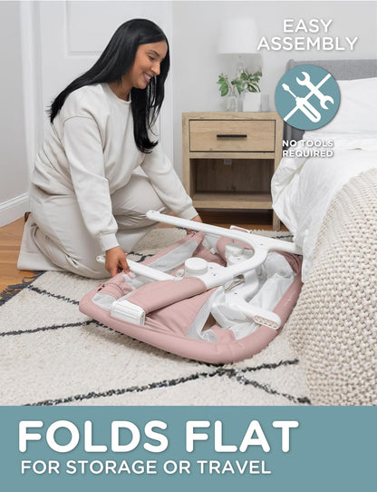 Baby Delight Beside Me Dreamer Bassinet | Bedside Sleeper | 6-Position Height Adjustment | Charcoal Tweed