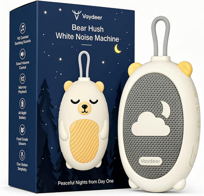 Vaydeer Baby Sound Machine for Sleep, White Noise Machine with 115 Sounds & 4 Modes, for New Moms & Newborns, Baby Sleep Soother, 54 dB Safe,Gift for Mom, Nursery Essentials
