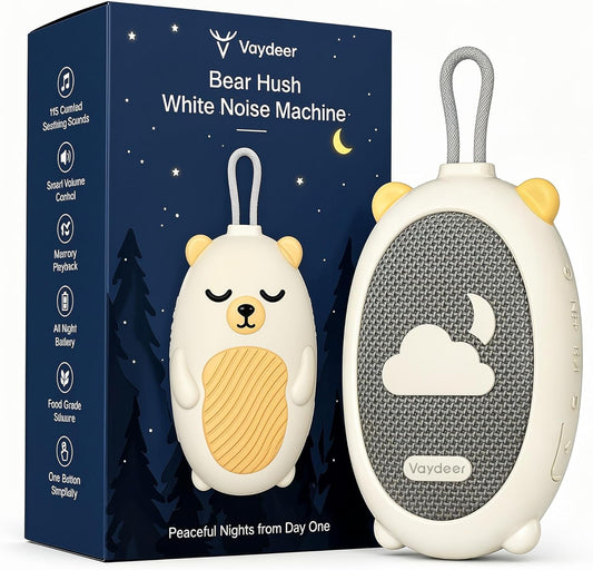 Vaydeer Baby Sound Machine for Sleep, White Noise Machine with 115 Sounds & 4 Modes, for New Moms & Newborns, Baby Sleep Soother, 54 dB Safe,Gift for Mom, Nursery Essentials