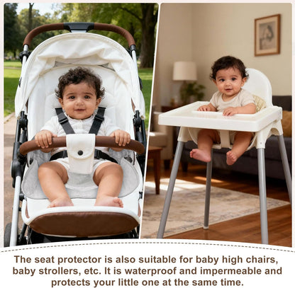 Piddle Pads Carseat, 2 Pieces Car Seat Potty Training Pad, Waterproof and Anti-Slip, Breathable and Comfortable, Machine Washable, Car Seat Piddle Pads for Stroller, Dining Chair (Khaki and Gray)