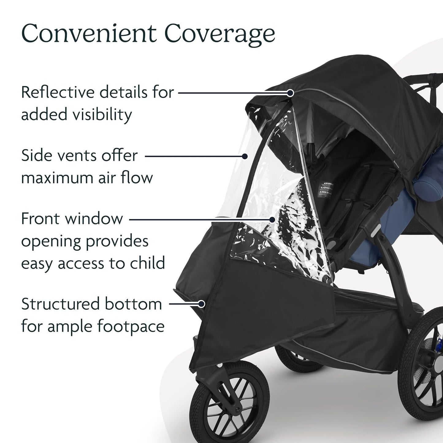 UPPAbaby Performance Rain Shield for Ridge Strollers, Waterproof and Windproof Coverage, Ventilated Design, Quick Attachment, Easy Access to Child